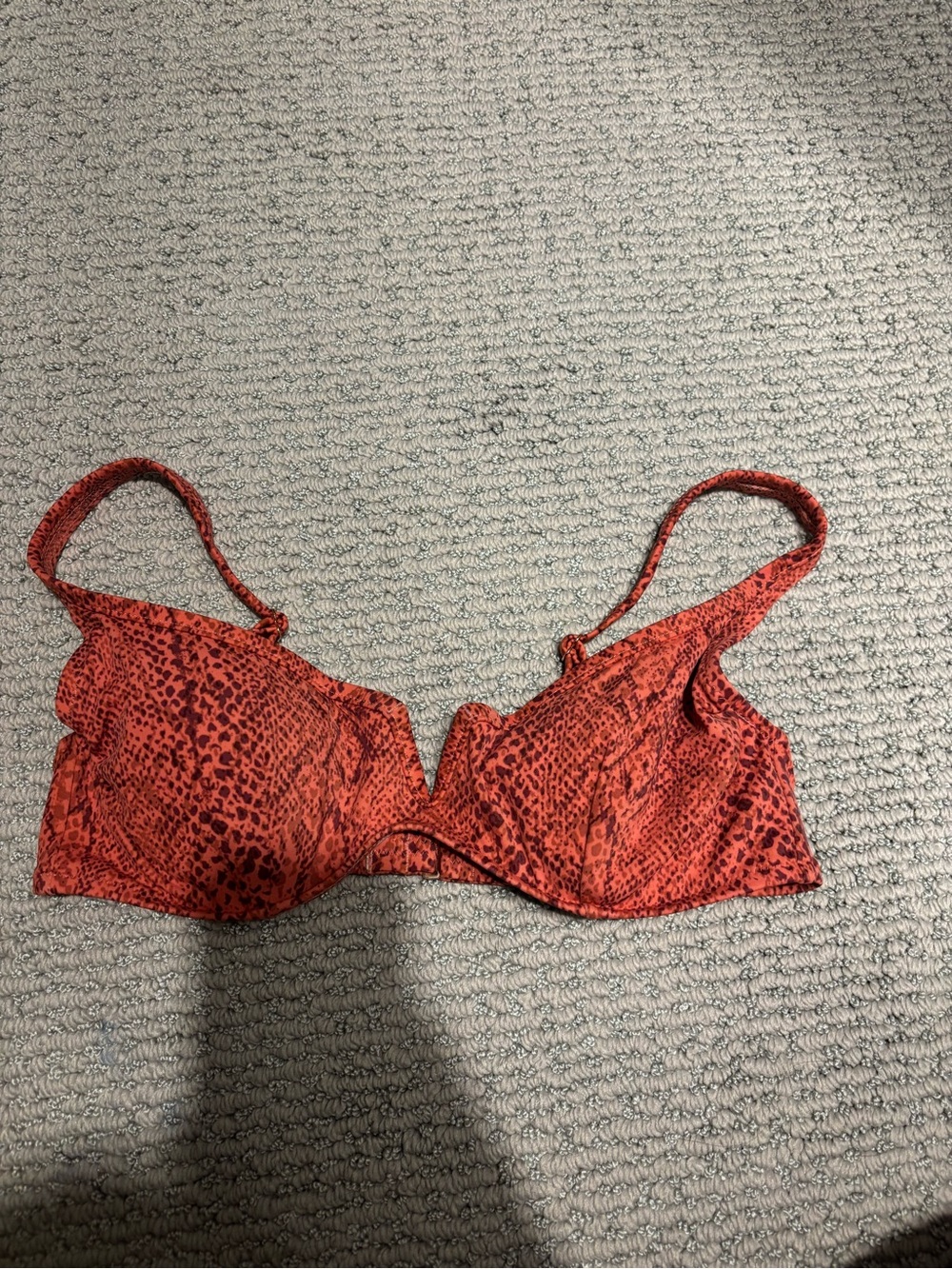 Target Red Animal-Print Bikini Top